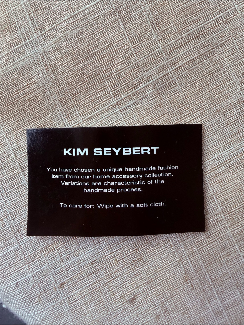 Kim Seybert Black Brand Care Card - Picture 3 of 4
